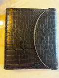 A5 Planner Binder | Black Onyx Croc Soft Vegan Leather