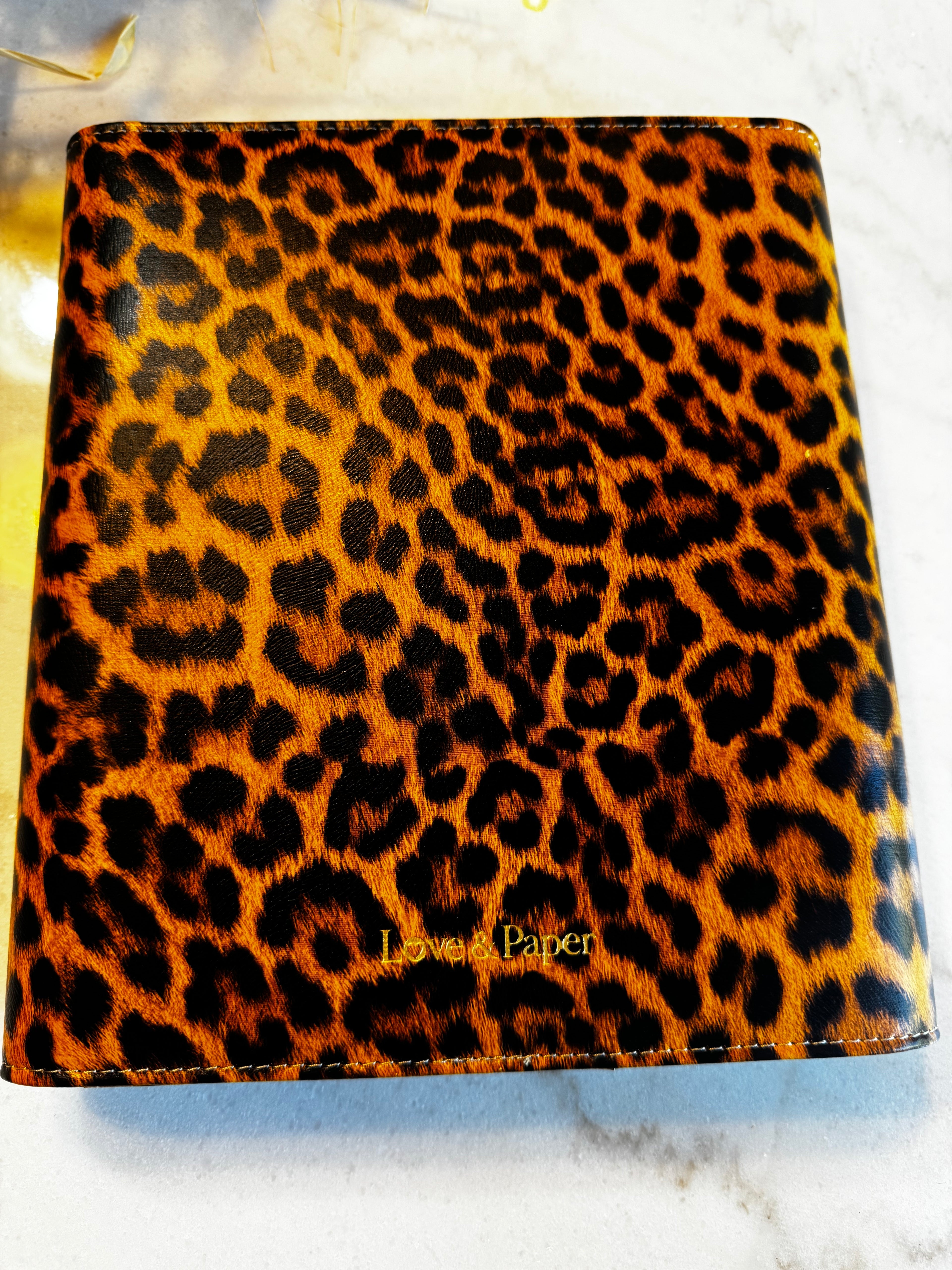 A5 6-Ring Planner Binder | Soft Vegan Leather Leopard Luxe