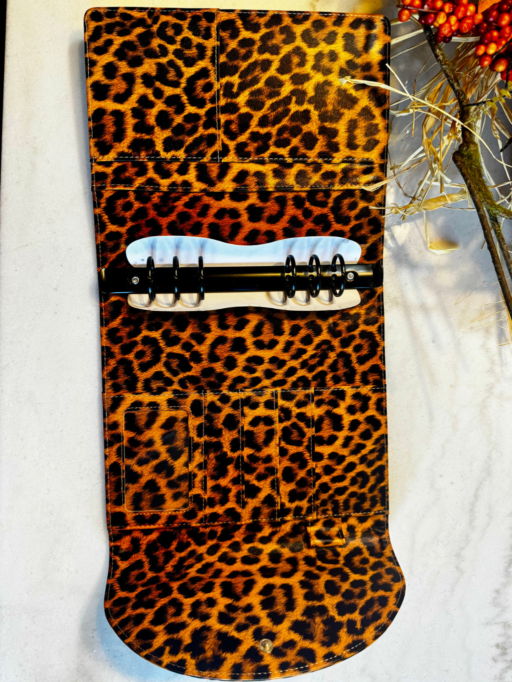 A5 6-Ring Planner Binder | Soft Vegan Leather Leopard Luxe