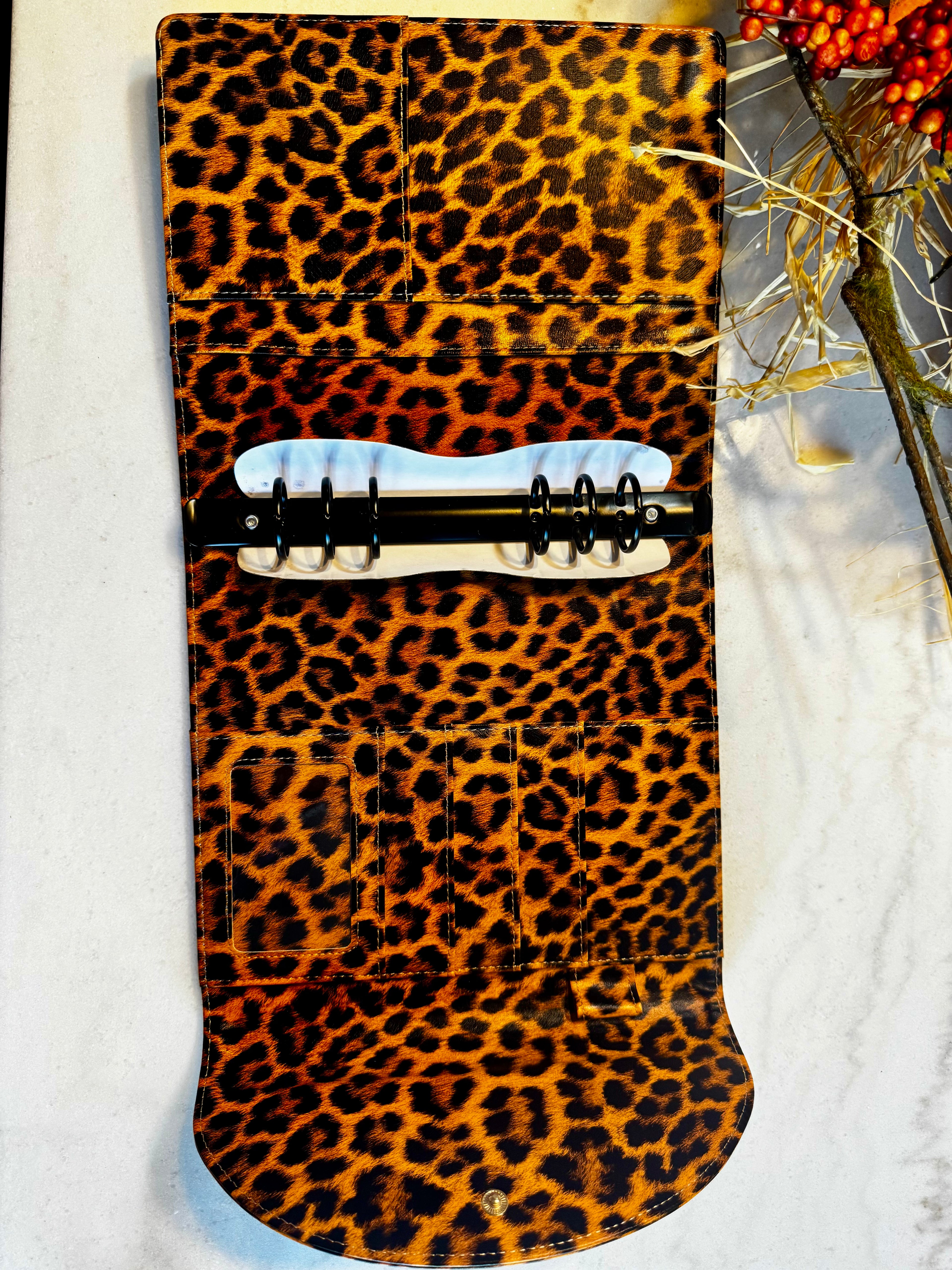 A5 6-Ring Planner Binder | Soft Vegan Leather Leopard Luxe