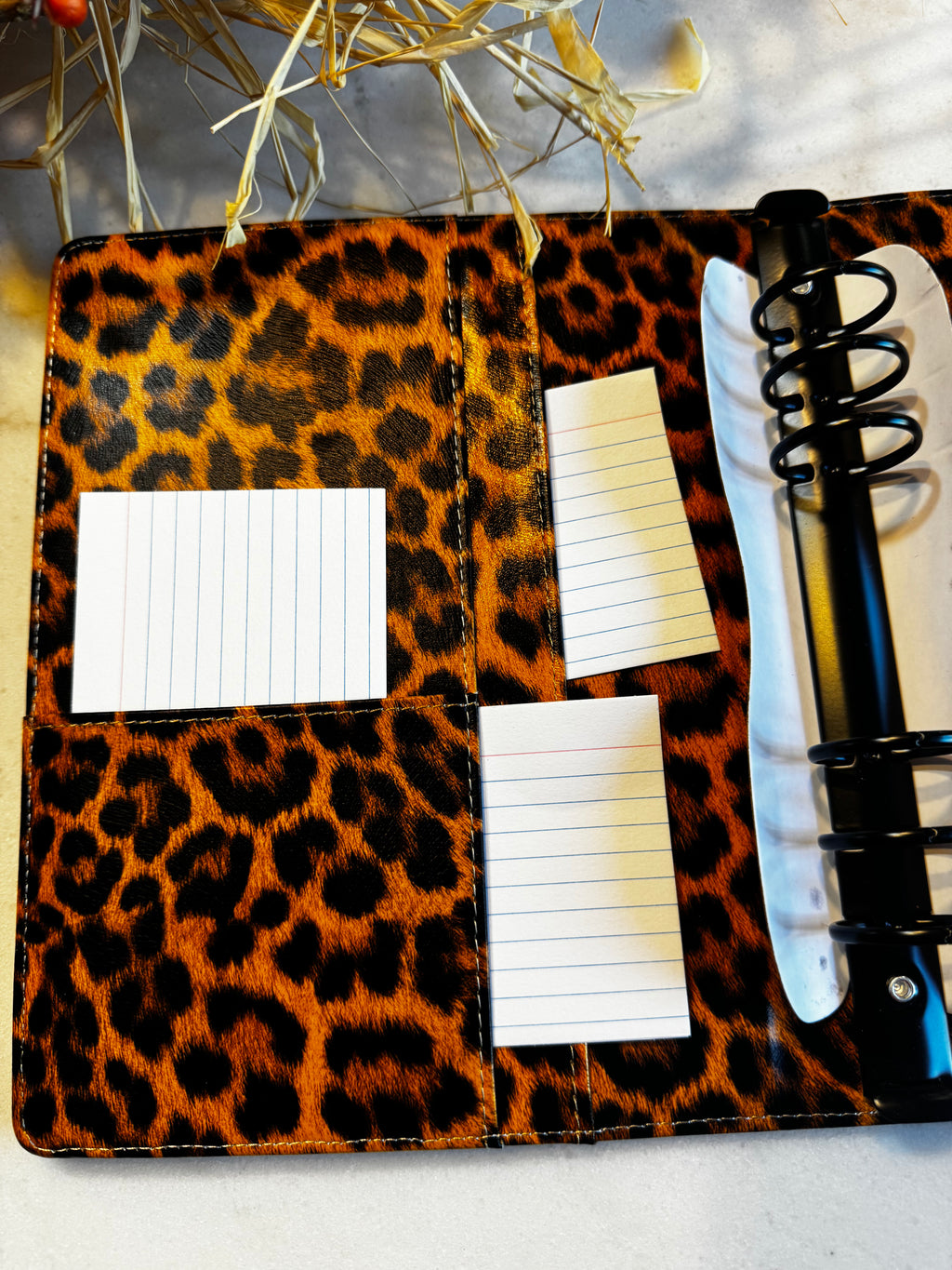 A5 6-Ring Planner Binder | Soft Vegan Leather Leopard Luxe
