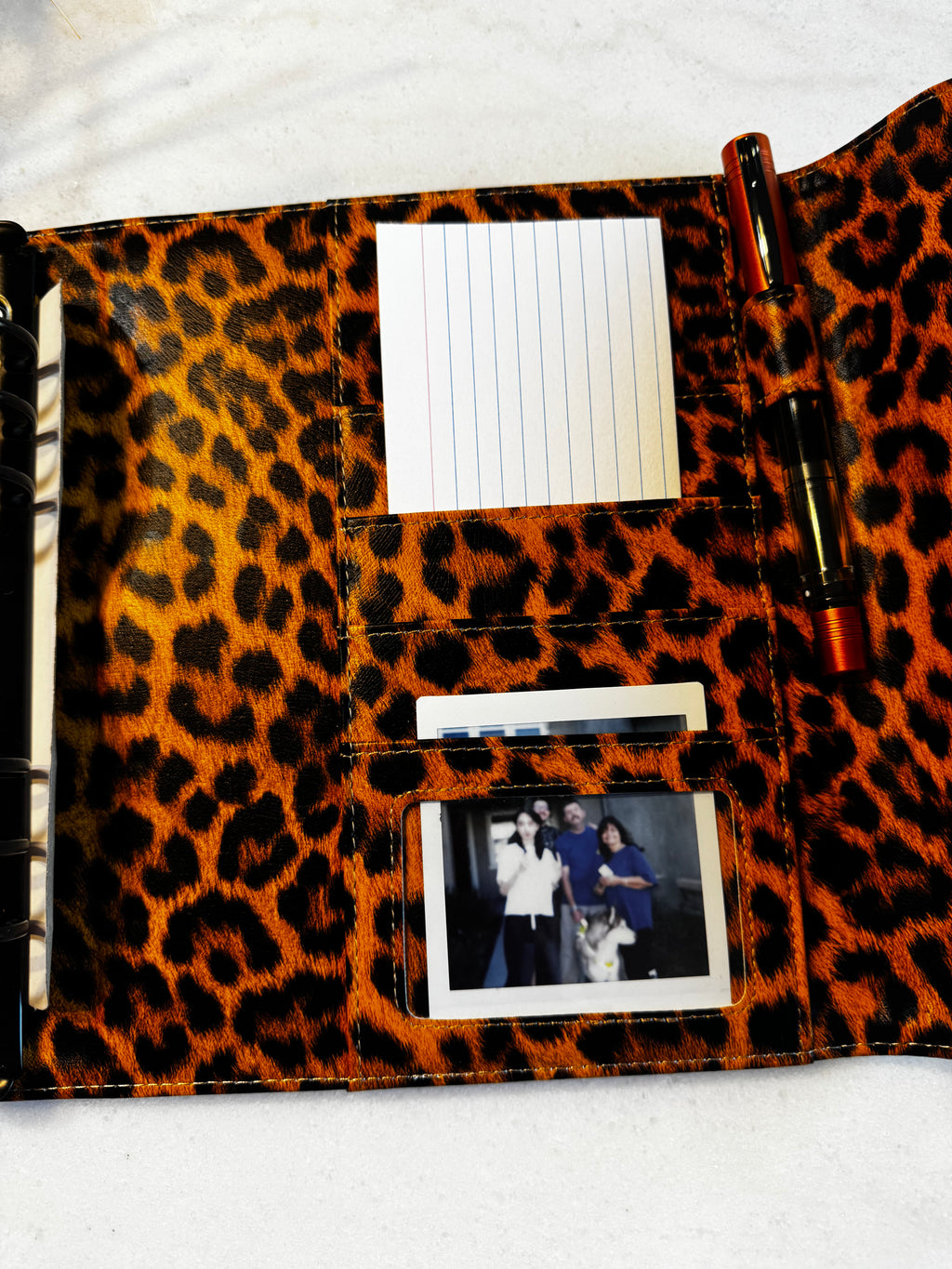 A5 6-Ring Planner Binder | Soft Vegan Leather Leopard Luxe