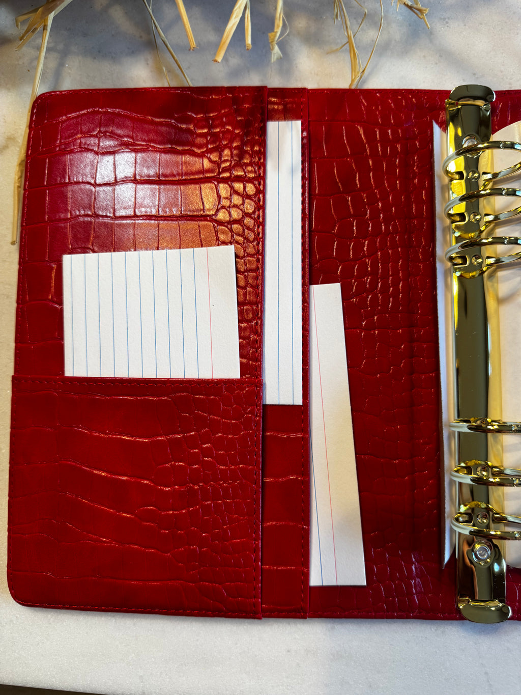 A5 6-Ring Planner Binder | Soft Vegan Leather Red love
