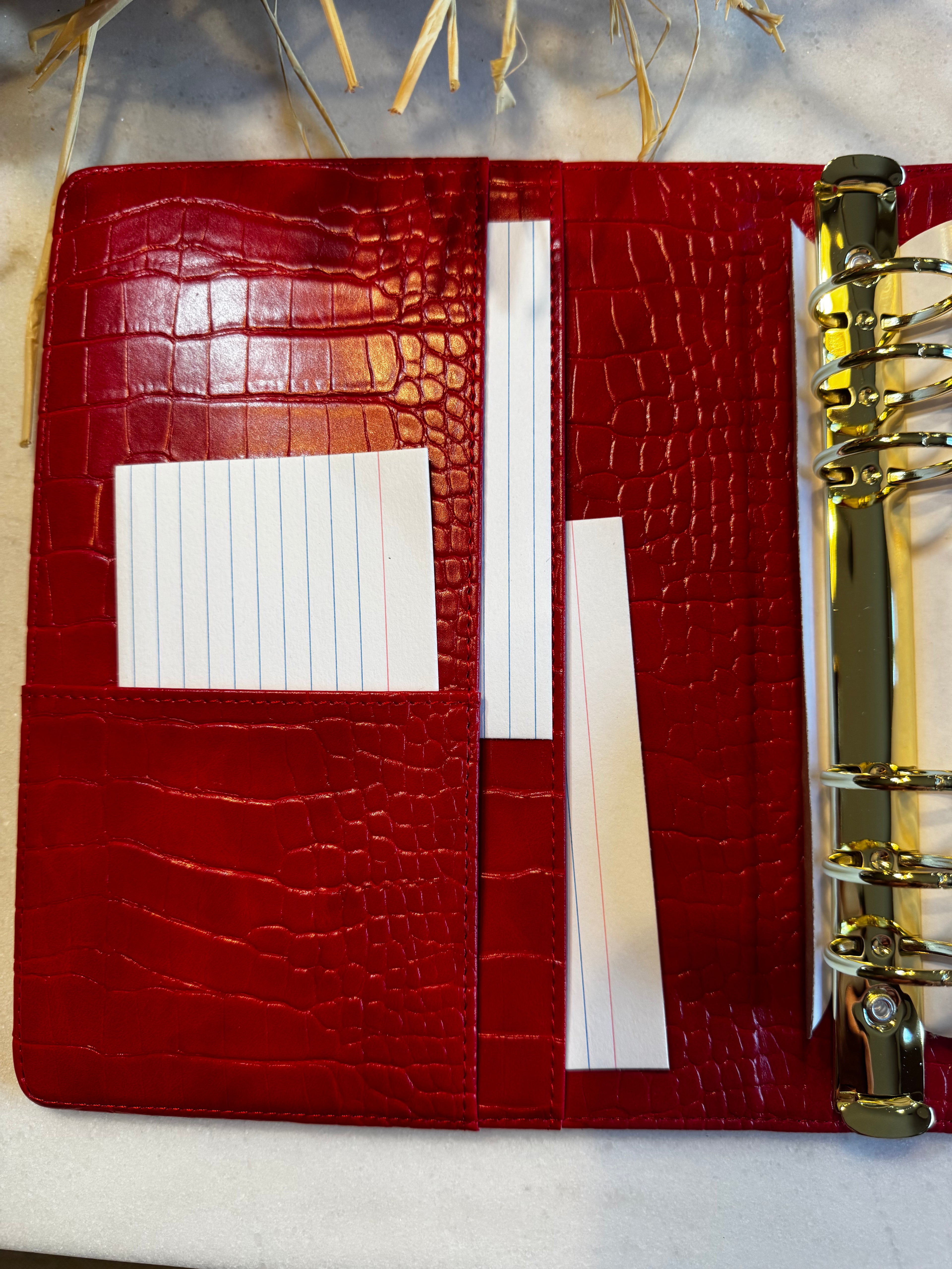 A5 6-Ring Planner Binder | Soft Vegan Leather Red love