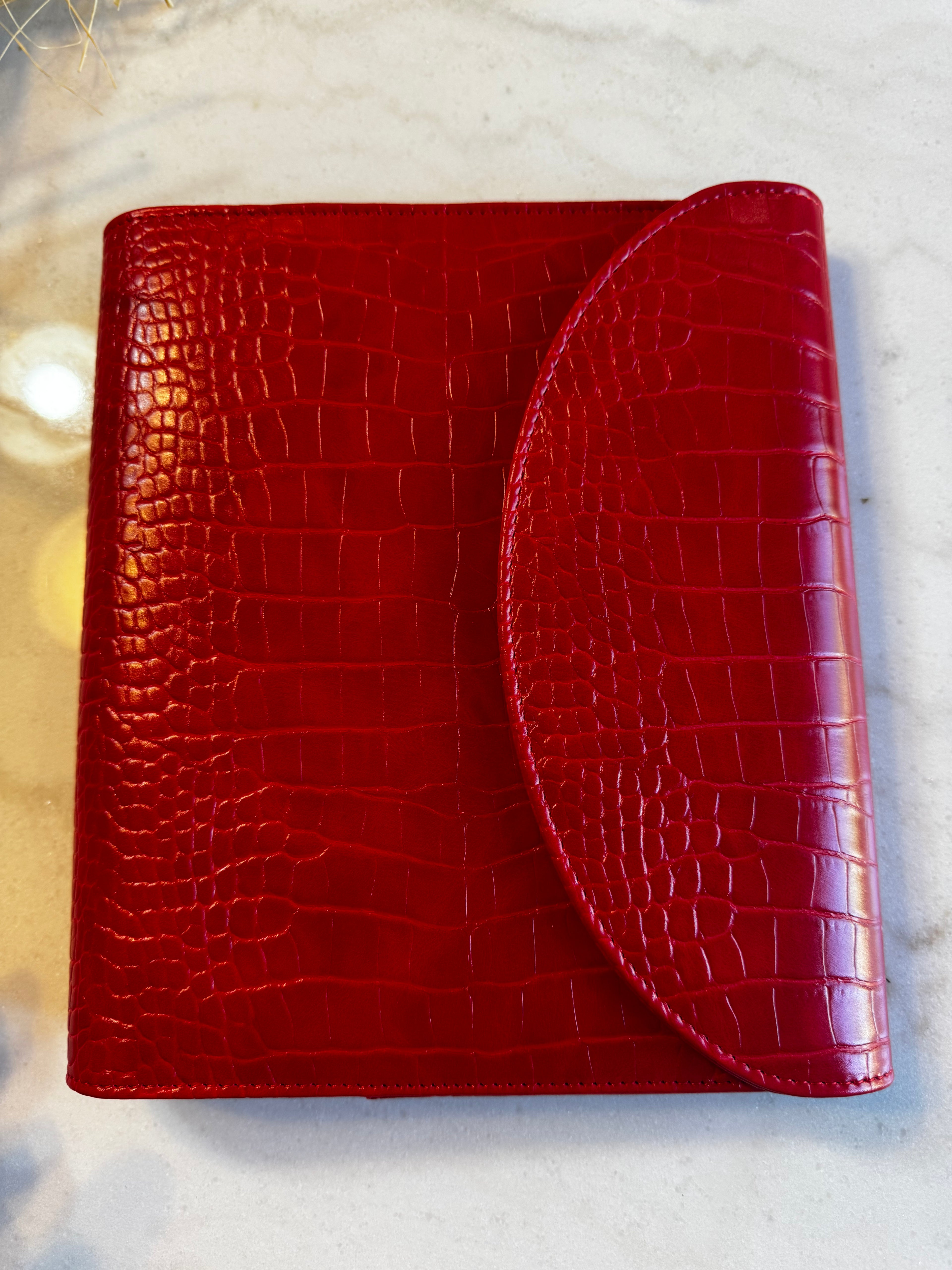 A5 6-Ring Planner Binder | Soft Vegan Leather Red love