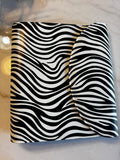 A5 6-Ring Planner Binder | Soft Zebra-Print Vegan Leather | 30mm Silver Rings