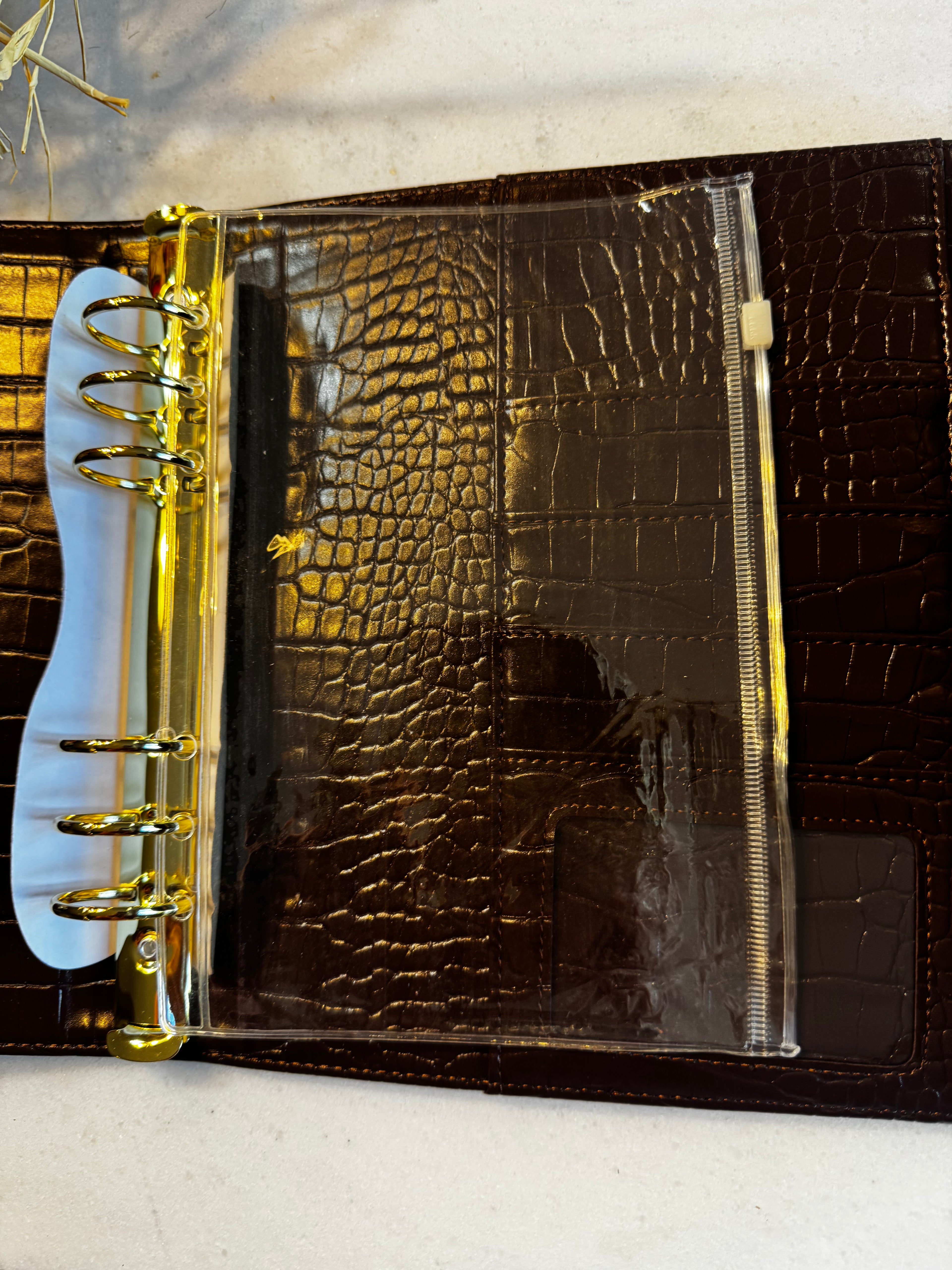 A5 Storage Holder Dashboard Teressa | 6-Ring Planner Pocket | Plastic Organizer Insert | A5 Planner Accessories Holder