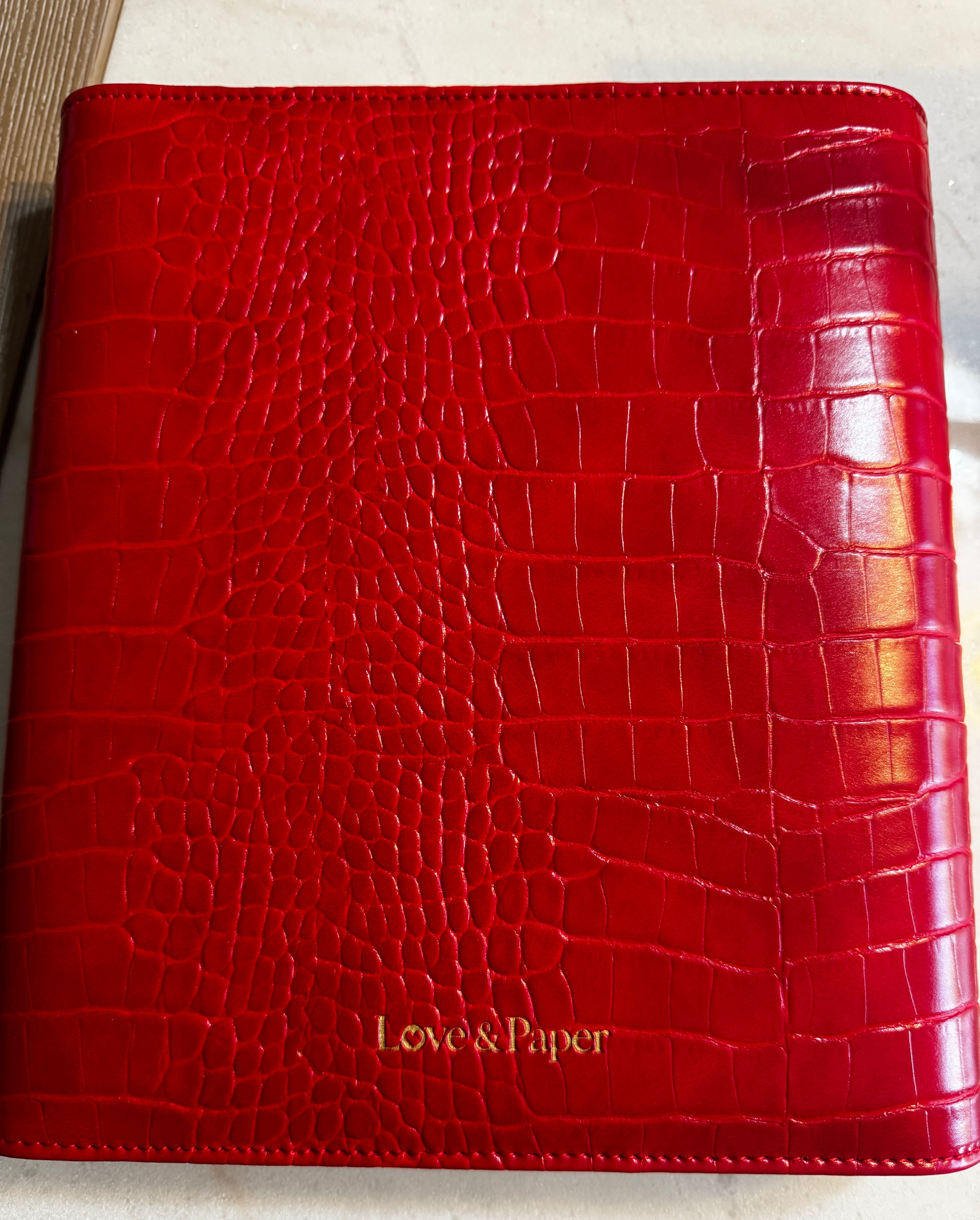 A5 6-Ring Planner Binder | Soft Vegan Leather Red love
